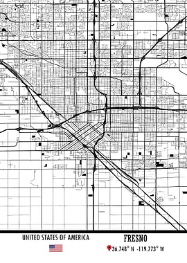Fresno USA Map