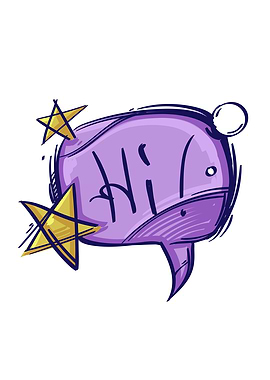Purple Hi Speechbubble
