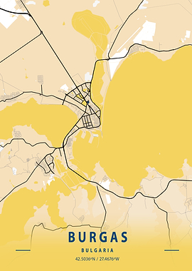 Burgas Yellow City Map