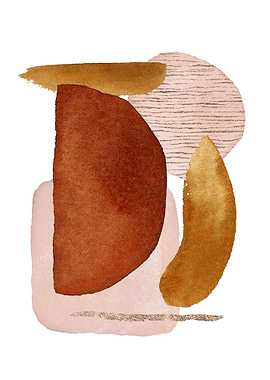 Watercolor Shapes in Red 4