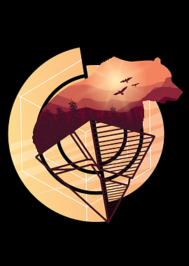 Abstract Geometric bear