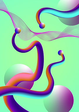 Abstract Rainbow Cones