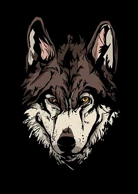Wolf Face Illustration