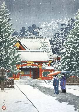 Snow At Hie Shrine