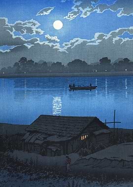 Moon Over Arakawa River