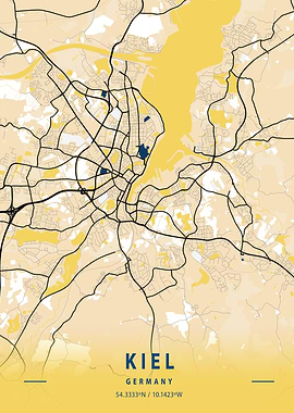 Kiel Yellow City Map