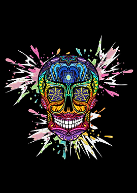 Colored Skull Muertos