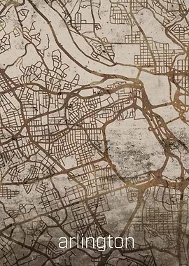 Arlington Rusty City Map