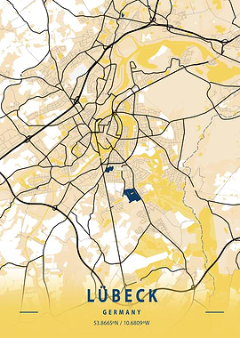 Lubeck Yellow City Map