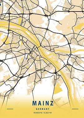 Mainz Yellow City Map