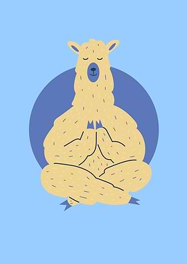 Meditating Llama Zen Gift