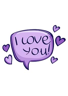 Purple LOVE Speech Bubble