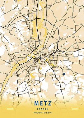 Metz Yellow City Map