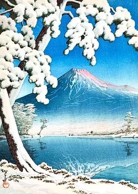 Snowy Fuji From Tagonoura