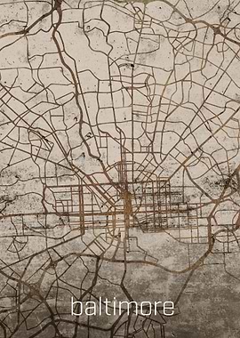 Baltimore Rusty City Map