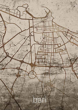 Bari Rusty City Street Map