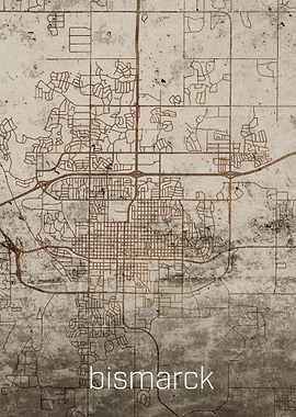 Bismarck Rustic City Map