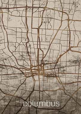 Columbus Rustic City Map
