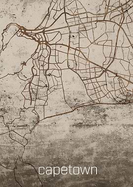 Capetown Rustic City Map