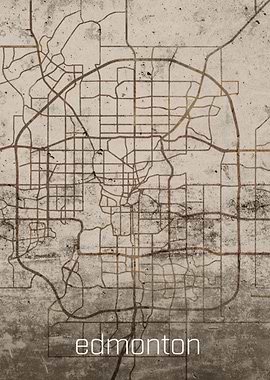 Edmonton Rustic City Map