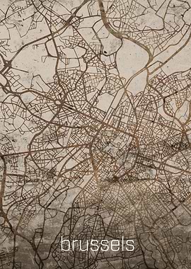 Brussels Rustic City Map