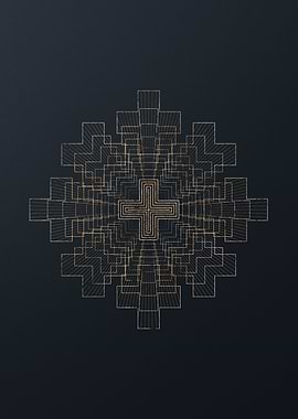 Gold Geometric Glyph