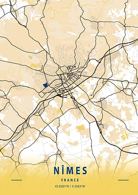 Nmes Yellow City Map