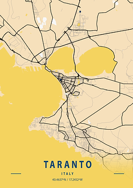 Taranto Yellow City Map