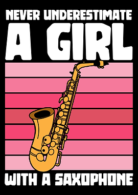 A girl with a saxophone
