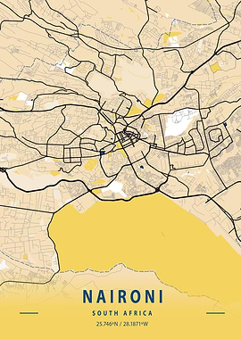 Naironi Yellow City Map