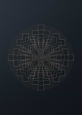 Gold Geometric Glyph