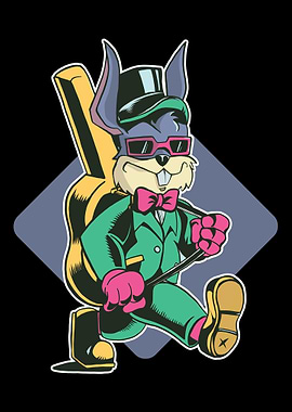 Bunny with violin gift