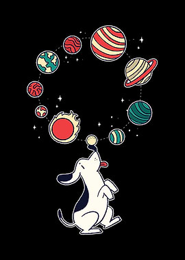 PLANET JUGGLING DOG