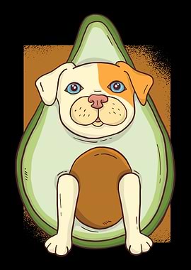 Dog with avocado costume g