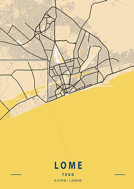 Lome Yellow City Map