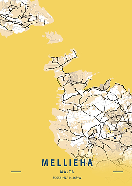 Mellieha Yellow City Map