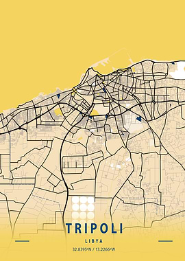 Tripoli Yellow City Map