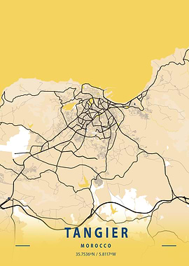 Tangier Yellow City Map