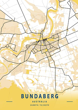 Bundaberg Yellow City Map
