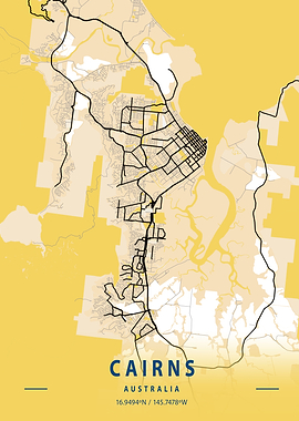 Cairns Yellow City Map