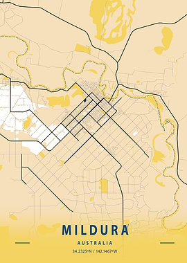 Mildura Yellow City Map