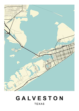 Galveston Texas City Map