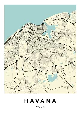 Havana Cuba City Map