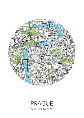 Prague Circle City Map