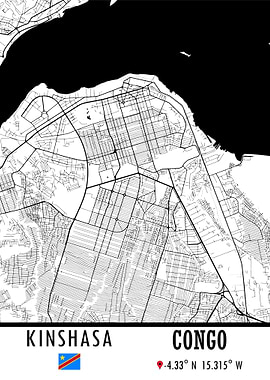 Kinshasa CONGO Map