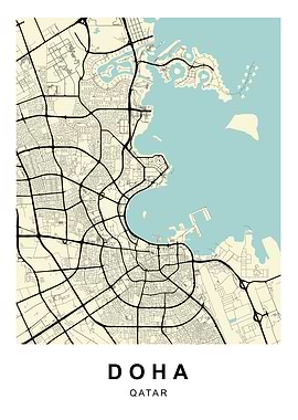 Doha Qatar City Map