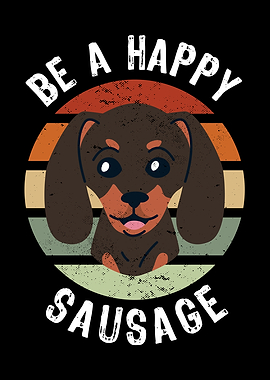 Happy Sausage Dog Cartoon