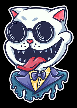 Cat crazy sunglasses suit