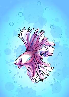 Betta Fish Aesthetic Blue