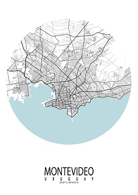 Montevideo City Map Circle